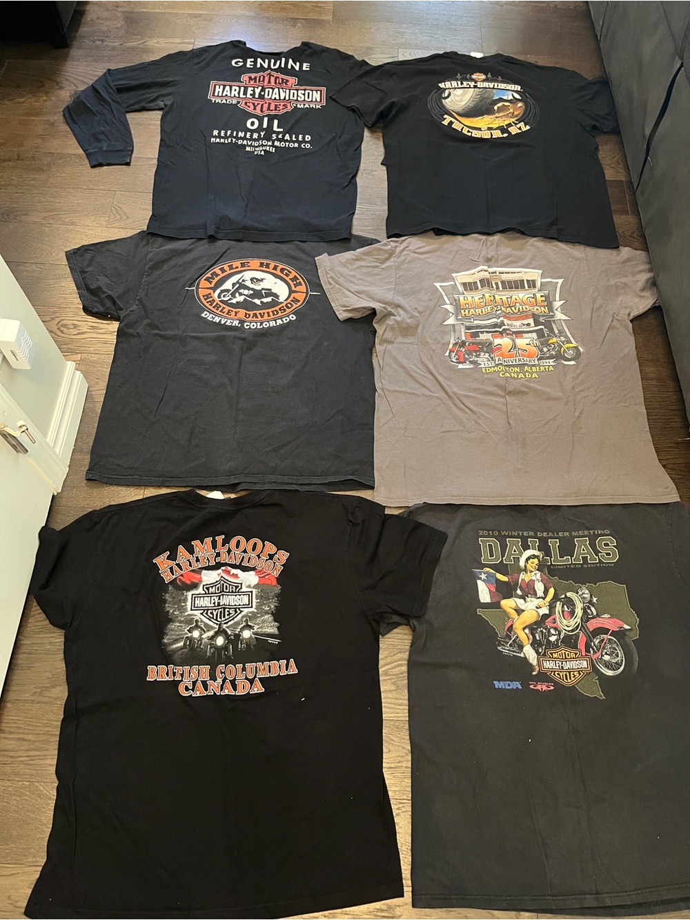 Vintage Harley Davidson Shirt Lot of 6 Men's Graphic Tees Long Sleeve Dealer